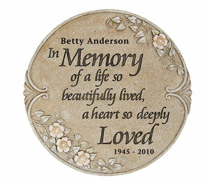 Personalized Beautiful Life Memorial Garden Stepping Stone.