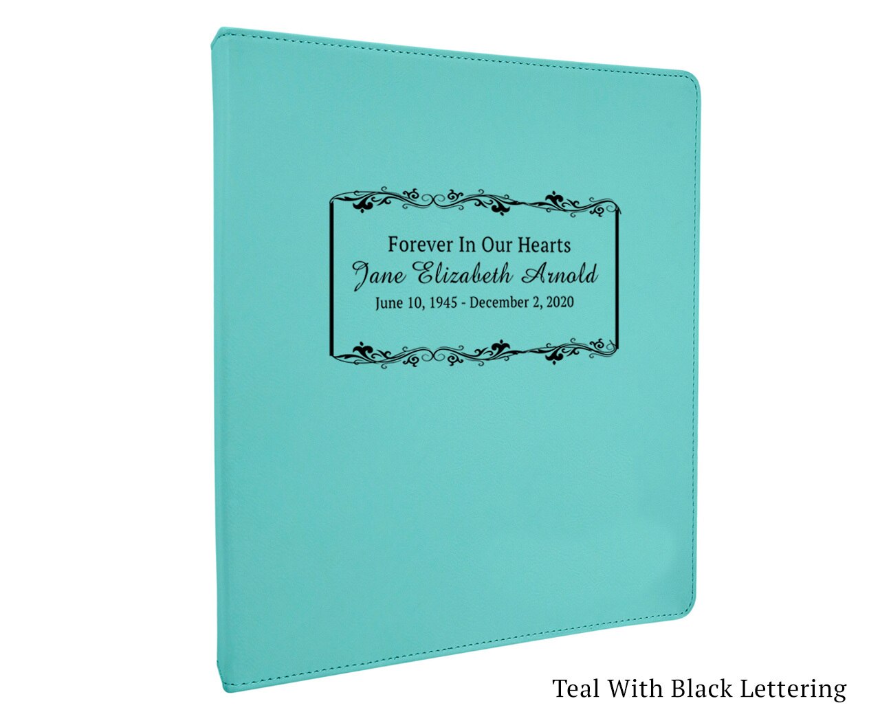 Memorial Funeral Guest Book Binder Leatherette Garland.