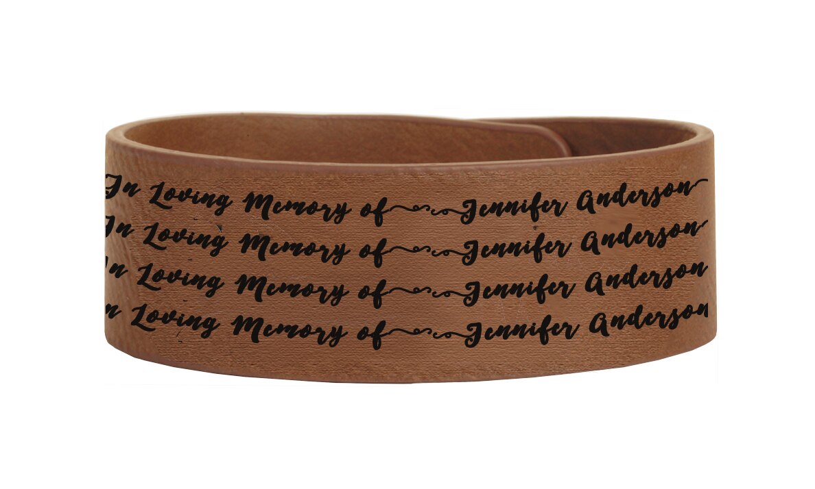 In Loving Memory Memorial Leatherette Bracelet Personalized.