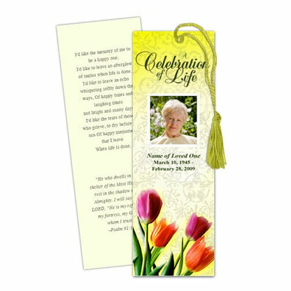 Sunny Memorial Bookmark Template.