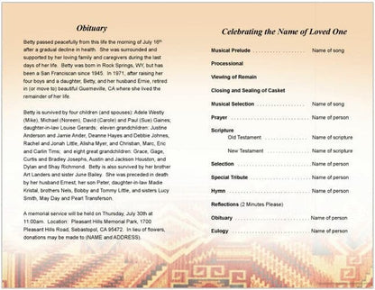 Impala Funeral Program Template - The Funeral Program Site