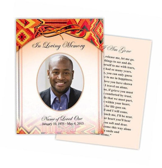 Impala Small Memorial Card Template - The Funeral Program Site