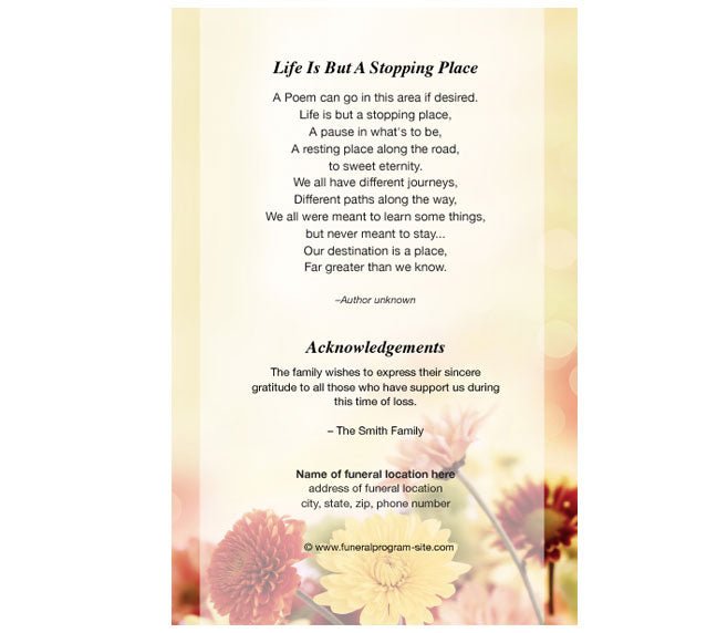 Imperial 4 - Sided Graduated Funeral Program Template - The Funeral Program Site