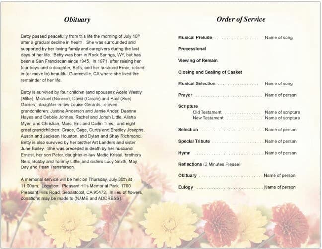 Imperial Funeral Program Template - The Funeral Program Site