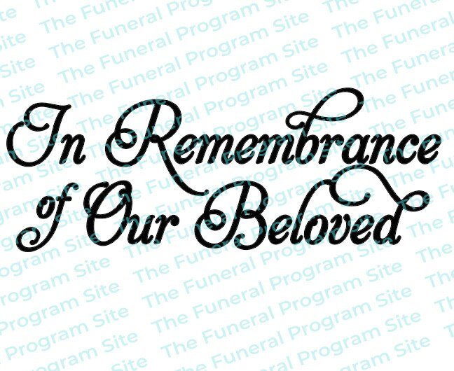 In Remembrance of Our Beloved Funeral Program Title - The Funeral Program Site