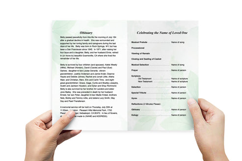 Green Leaf Funeral Program Template – The Funeral Program Site