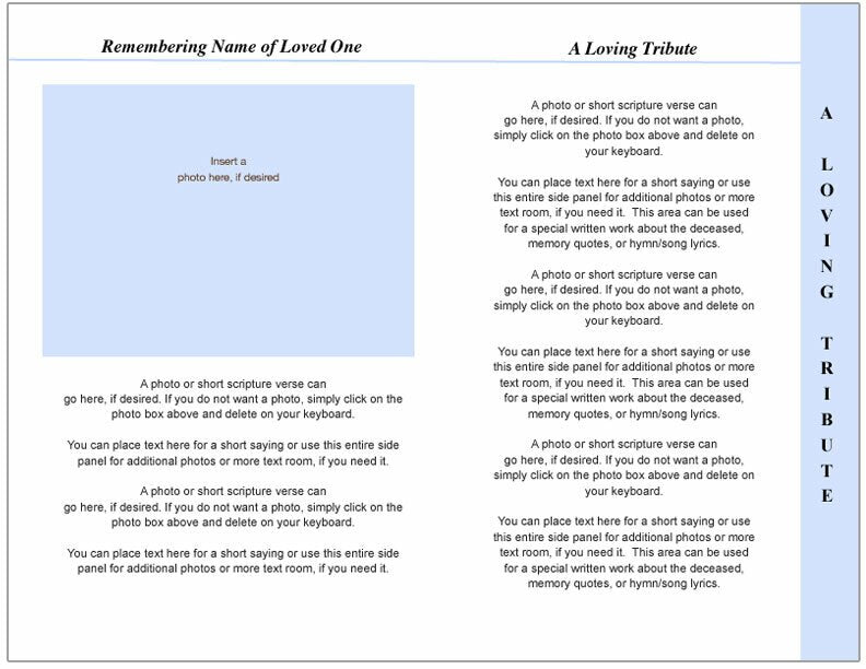 Inspire 8 - Sided Funeral Graduated Program Template - The Funeral Program Site