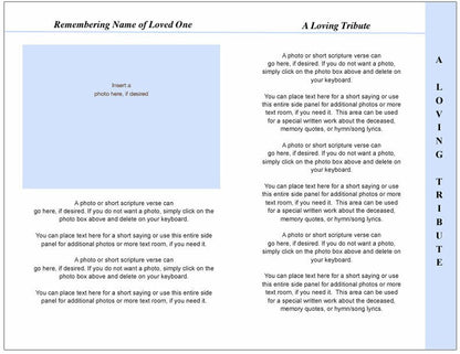 Inspire 8 - Sided Funeral Graduated Program Template - The Funeral Program Site