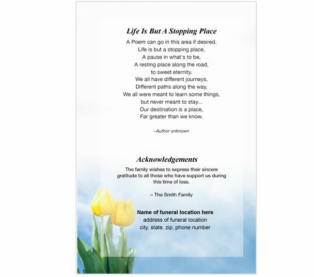 Inspire 8 - Sided Funeral Graduated Program Template - The Funeral Program Site