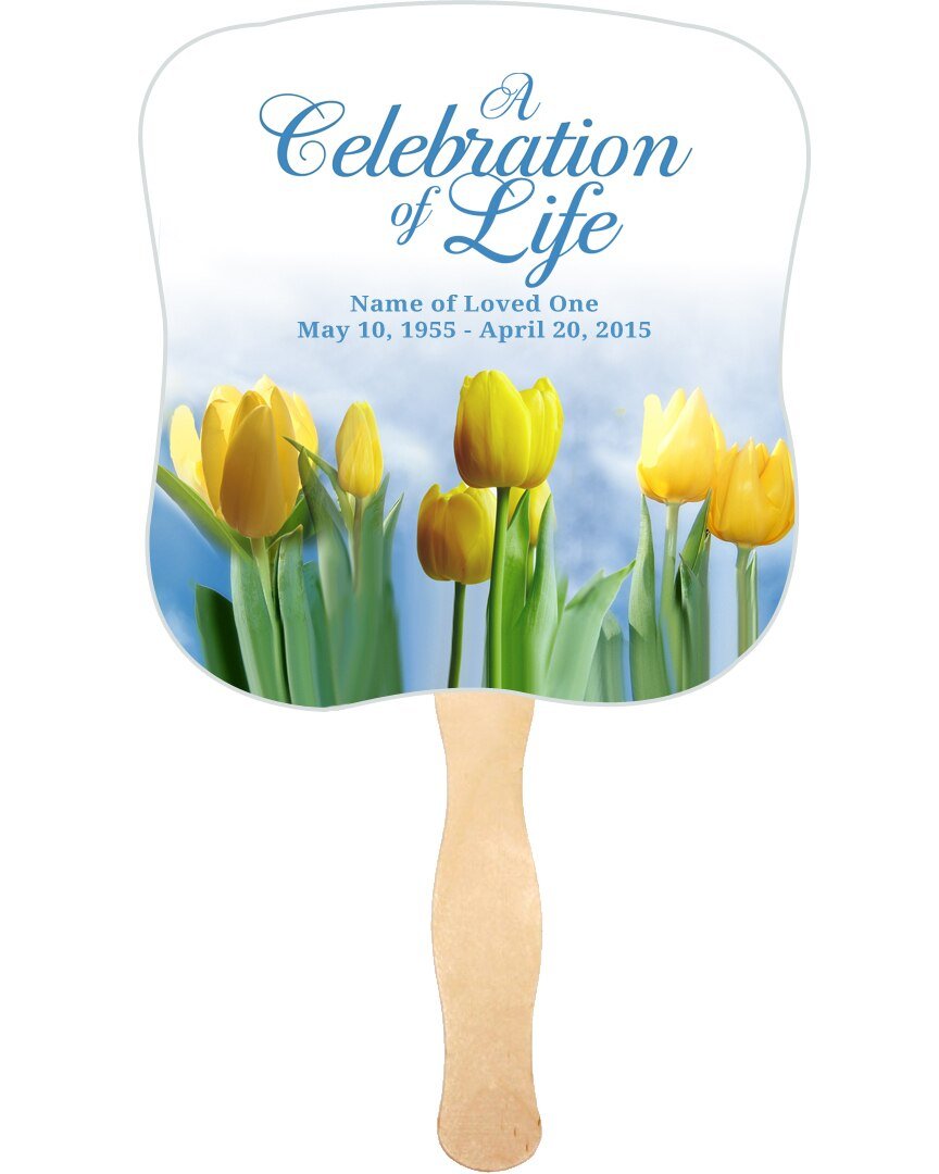 Inspire Cardstock Memorial Fan With Wooden Handle (Pack of 10) - The Funeral Program Site