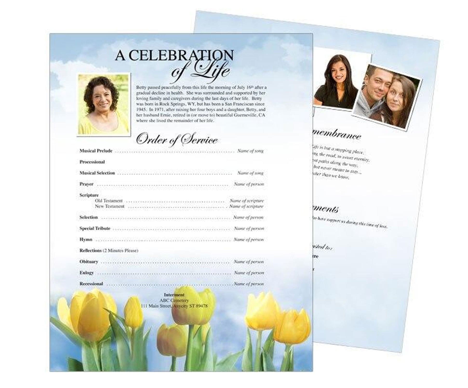 Inspire Funeral Flyer Template - The Funeral Program Site