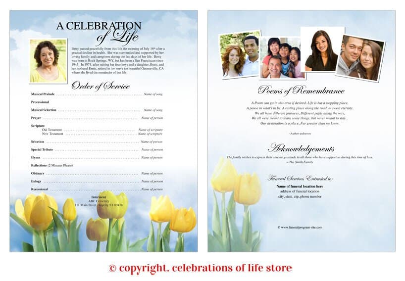 Inspire Funeral Flyer Template - The Funeral Program Site