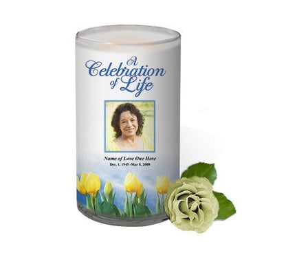 Inspire Personalized Glass Memorial Candle - The Funeral Program Site