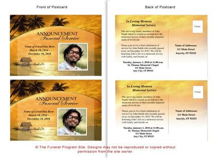 Island Funeral Announcement Template - The Funeral Program Site