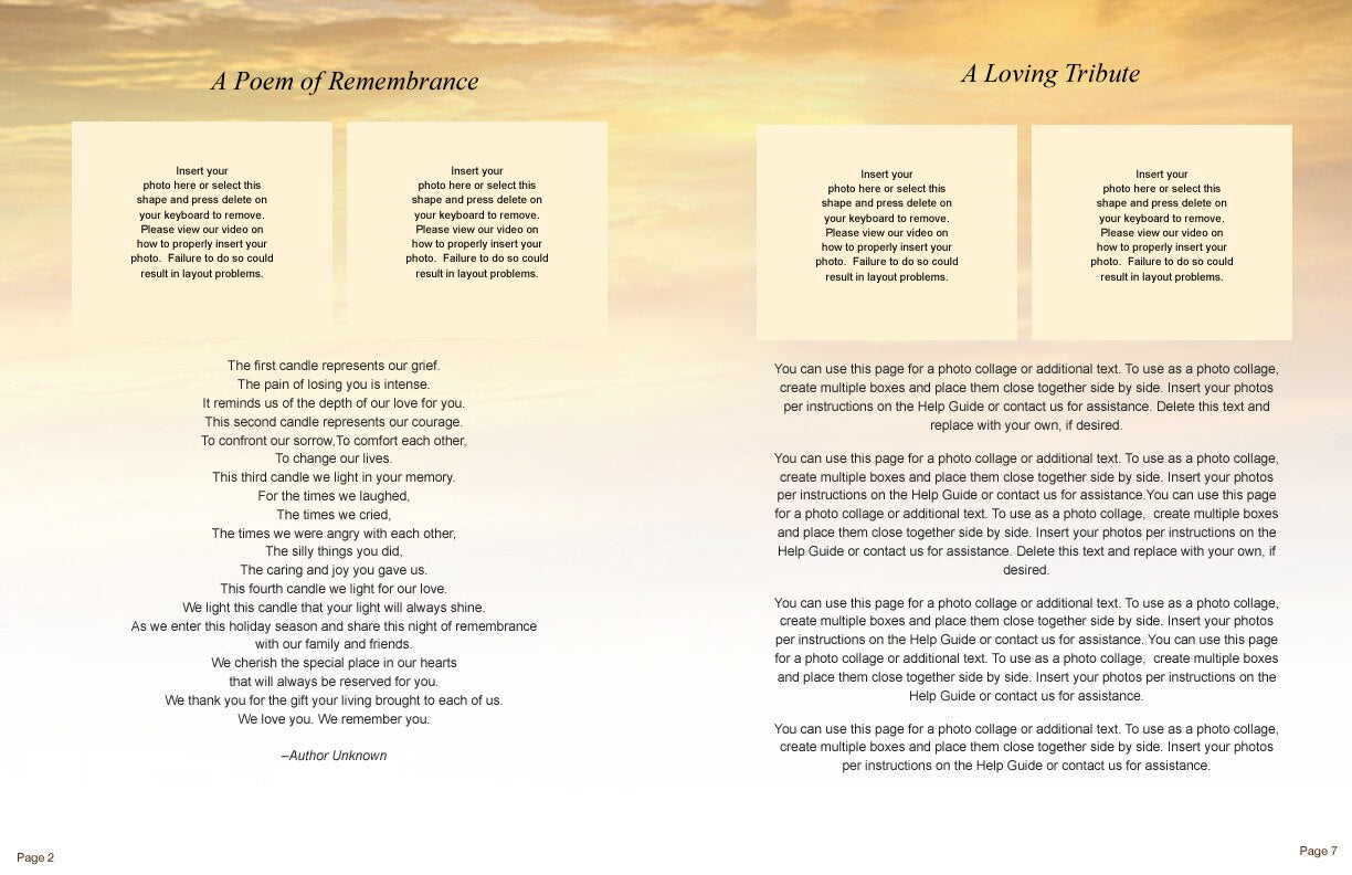 Island Funeral Booklet Template - The Funeral Program Site