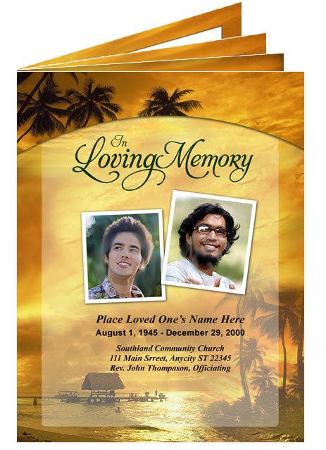 Island Funeral Booklet Template - The Funeral Program Site