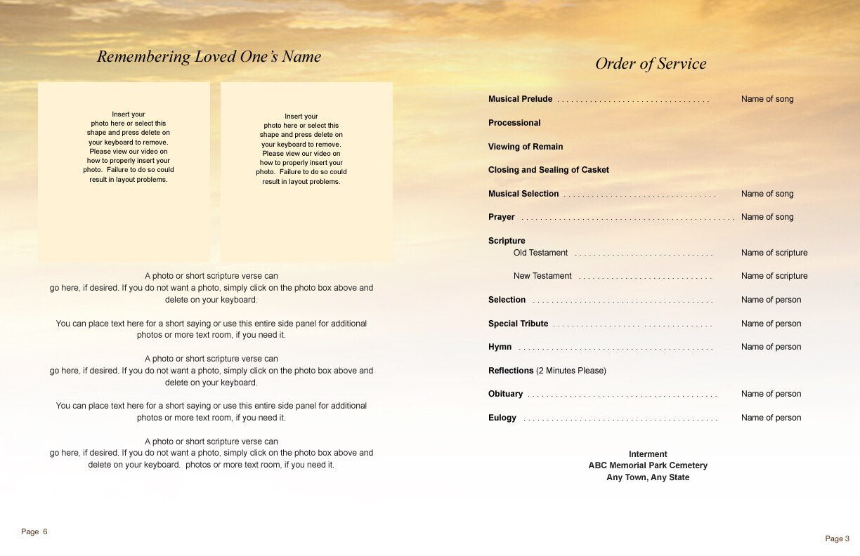 Island Funeral Booklet Template - The Funeral Program Site