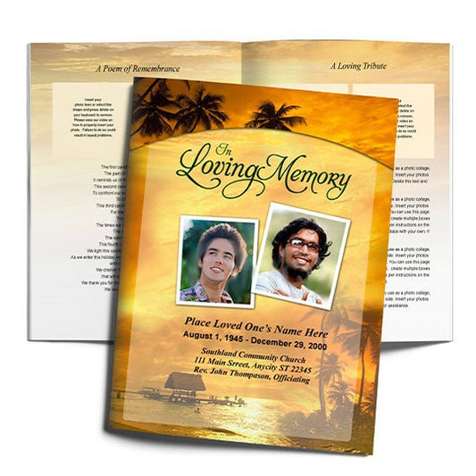 Island Funeral Booklet Template - The Funeral Program Site