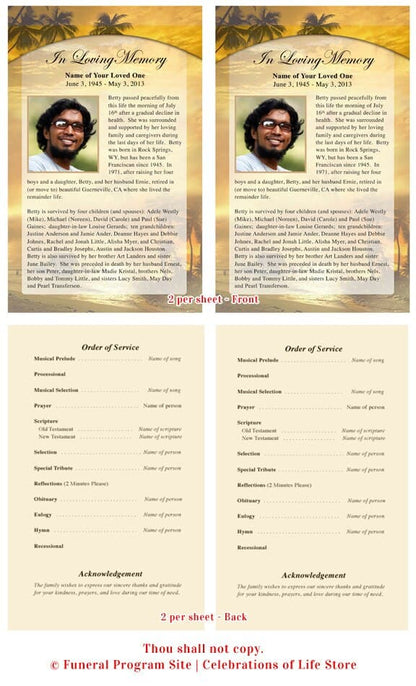 Island Funeral Flyer Template - The Funeral Program Site