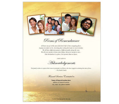 Island Funeral Flyer Template - The Funeral Program Site