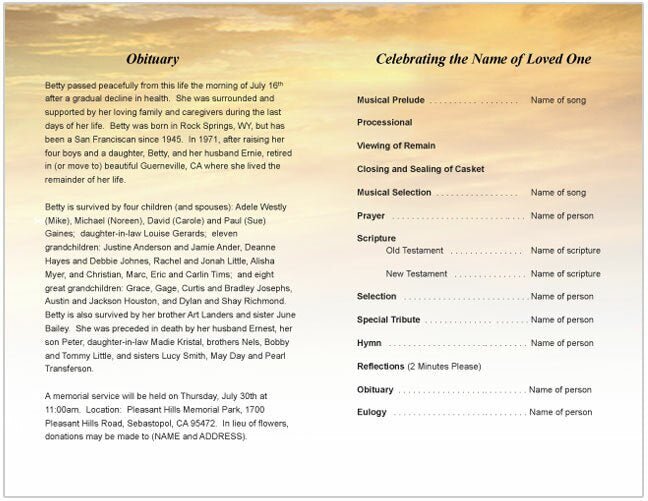 Island Funeral Program Template - The Funeral Program Site