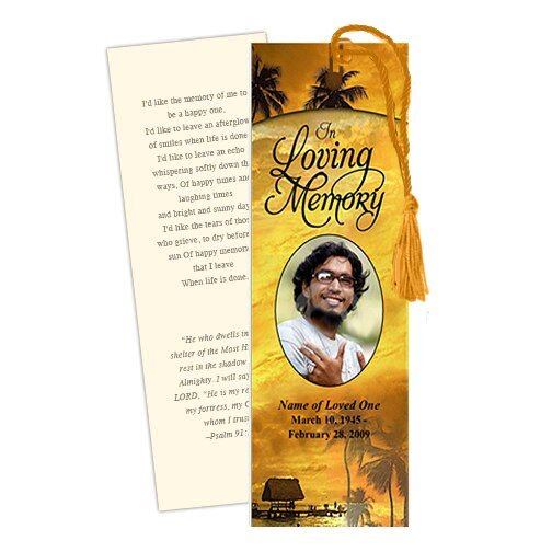 Island Memorial Bookmark Template - The Funeral Program Site