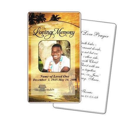 Island Prayer Card Template - The Funeral Program Site