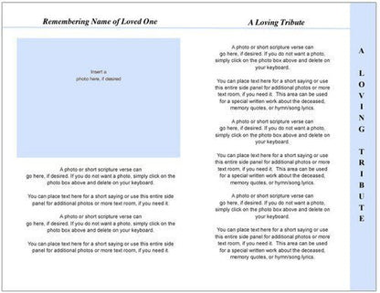 Ivory 8 - Sided Funeral Graduated Program Template - The Funeral Program Site