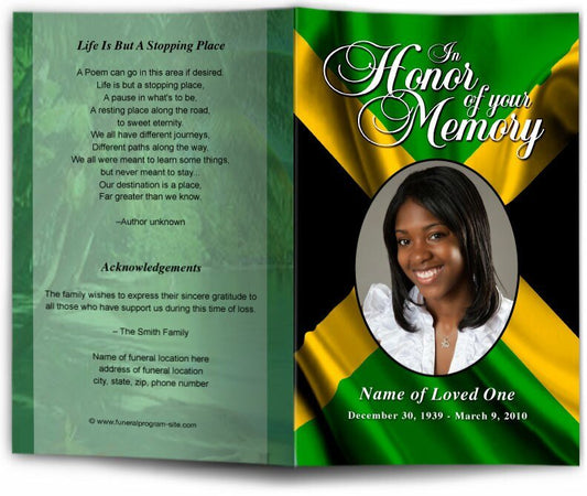 Jamaica Funeral Program Template - The Funeral Program Site