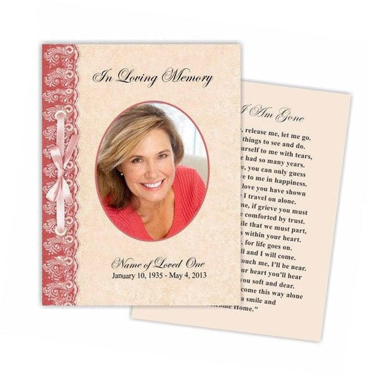 Jasper Small Memorial Card Template - The Funeral Program Site