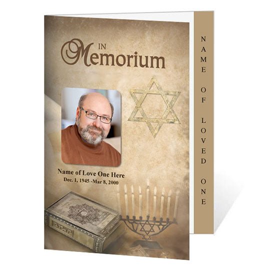 Jewish 4 - Sided Graduated Funeral Program Template - The Funeral Program Site