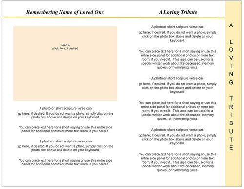 Joyful 8 - Sided Graduated Program Template - The Funeral Program Site