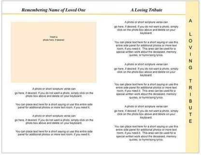 Joyful 8 - Sided Graduated Program Template - The Funeral Program Site