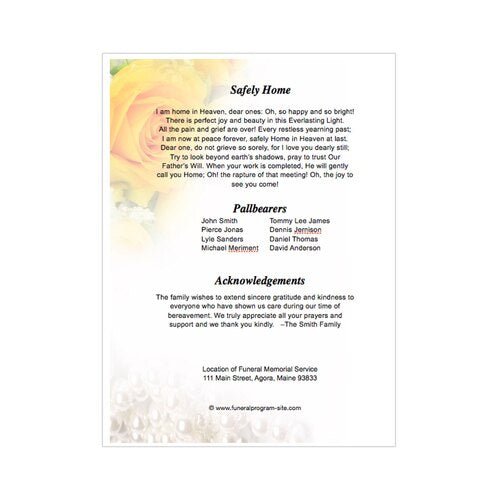 Joyful 8 - Sided Graduated Program Template - The Funeral Program Site