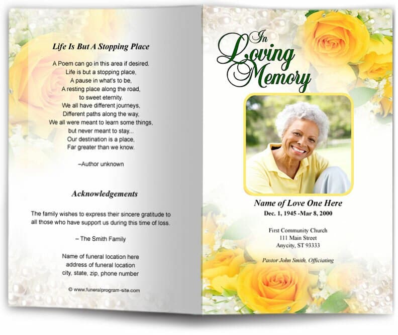 Joyful Funeral Program Template - The Funeral Program Site