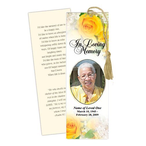 Joyful Memorial Bookmark Template - The Funeral Program Site