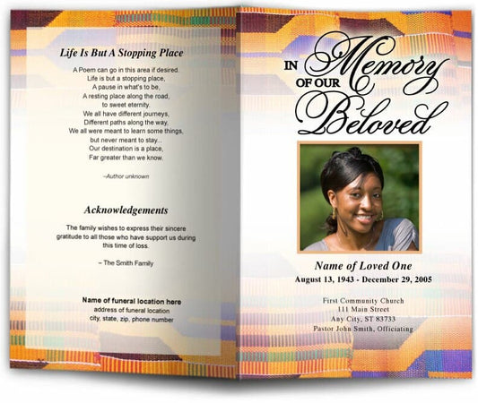 Kente Funeral Program Template - The Funeral Program Site