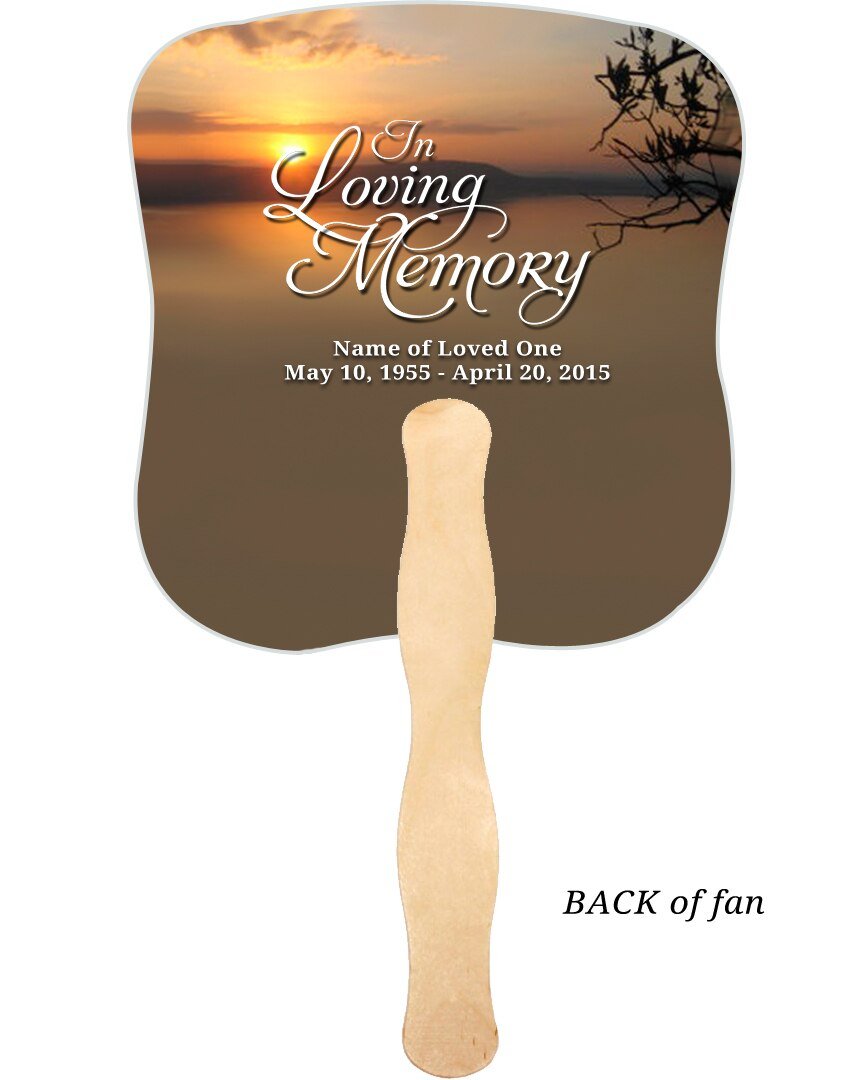 Kenya Cardstock Memorial Fan With Wooden Handle (Pack of 10) - The Funeral Program Site