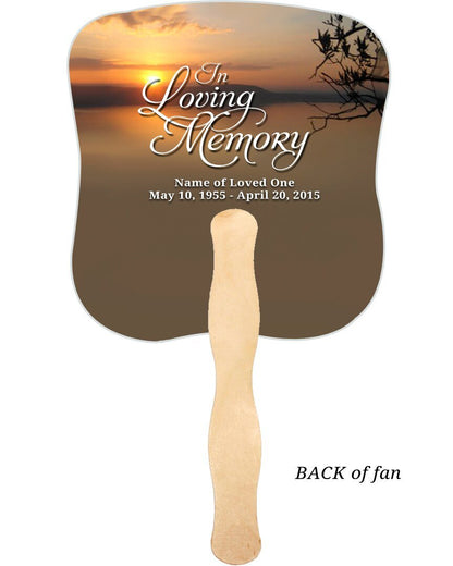 Kenya Cardstock Memorial Fan With Wooden Handle (Pack of 10) - The Funeral Program Site