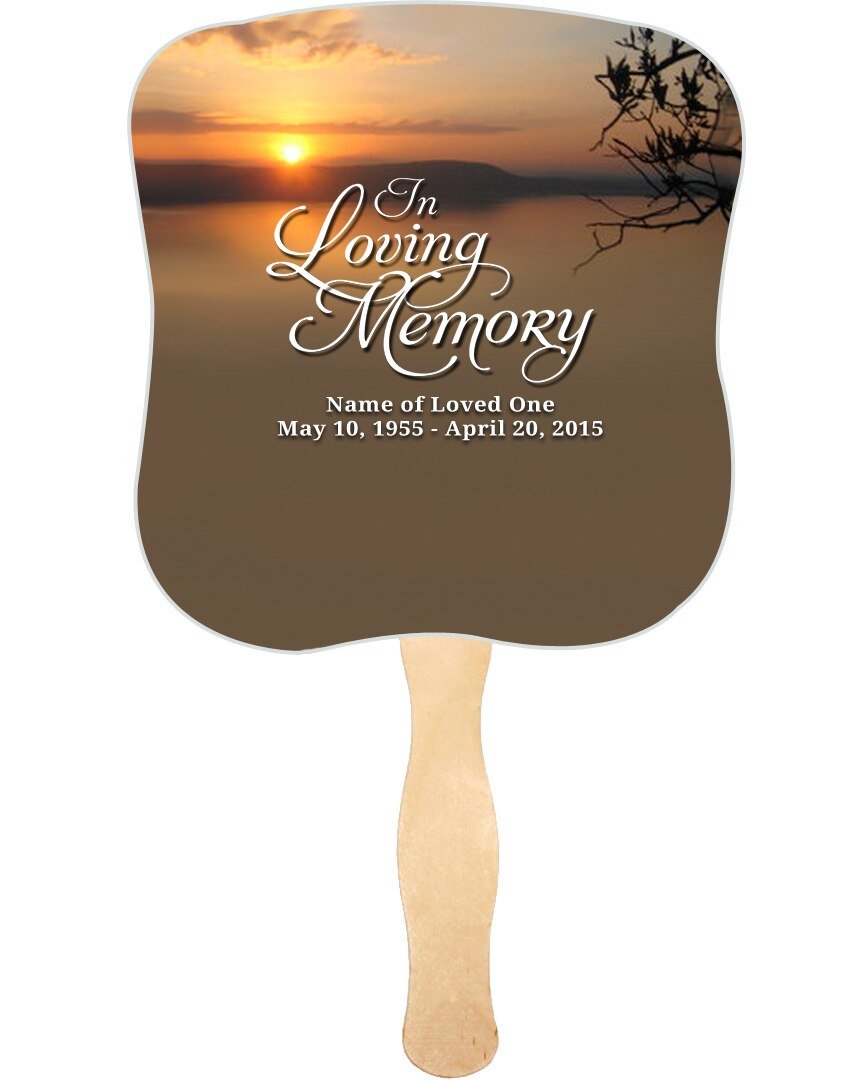 Kenya Cardstock Memorial Fan With Wooden Handle (Pack of 10) - The Funeral Program Site