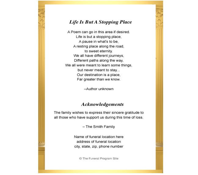 Kingdom 4 - Sided Graduated Funeral Program Template - The Funeral Program Site