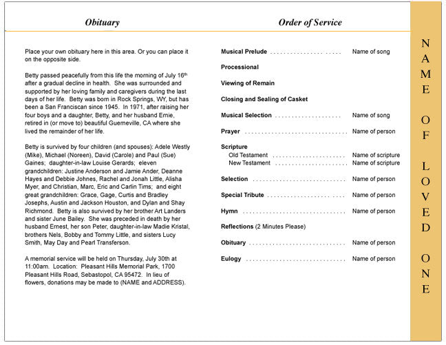 Kingdom 4 - Sided Graduated Funeral Program Template - The Funeral Program Site