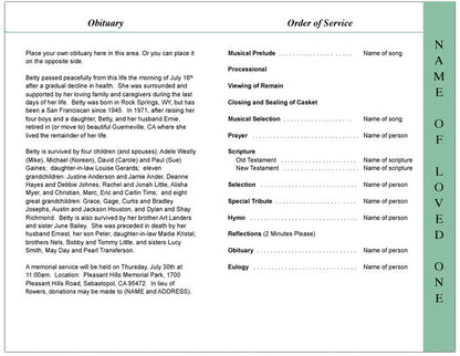 Kwanzaa 4 - Sided Graduated Funeral Program Template - The Funeral Program Site