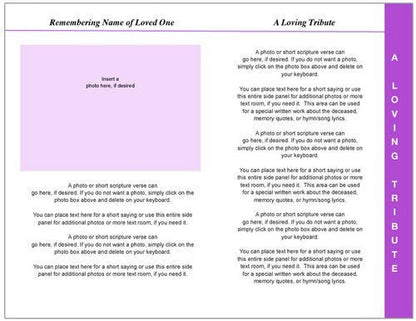 Lavender 8 - Sided Funeral Graduated Program Template - The Funeral Program Site