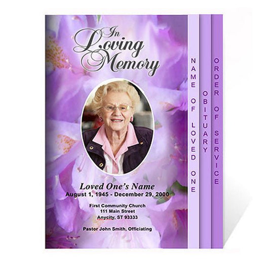 Lavender 8 - Sided Funeral Graduated Program Template - The Funeral Program Site