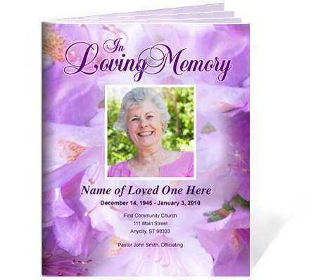 Lavender Funeral Booklet Template - The Funeral Program Site