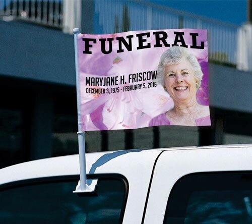 Lavender Funeral Car Flag and Pole - The Funeral Program Site