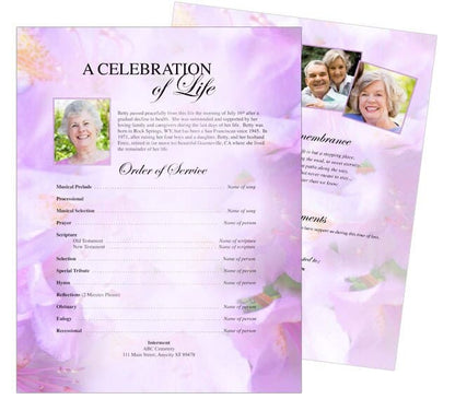 Lavender Funeral Flyer Template - The Funeral Program Site