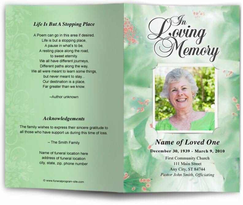 Lavender Funeral Program Template - The Funeral Program Site