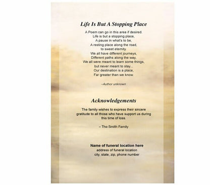 Legacy 4 - Sided Graduated Funeral Program Template - The Funeral Program Site